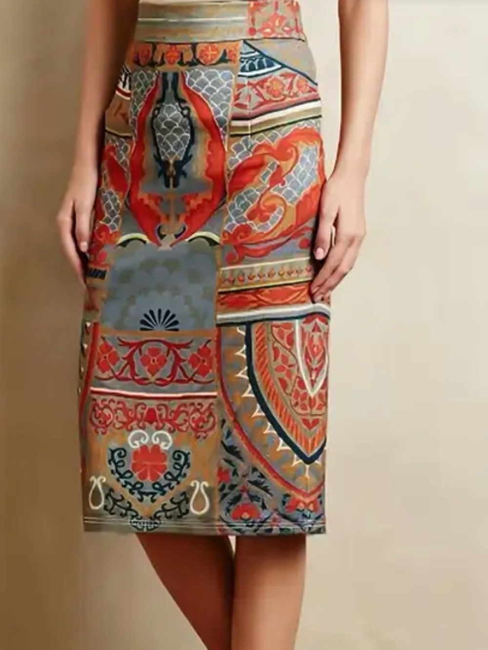 Anthropologie Rambutan Pencil Skirt by Pankaj & Nidhi